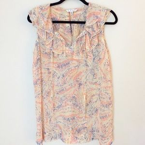 CAbi floral sleeveless top size medium